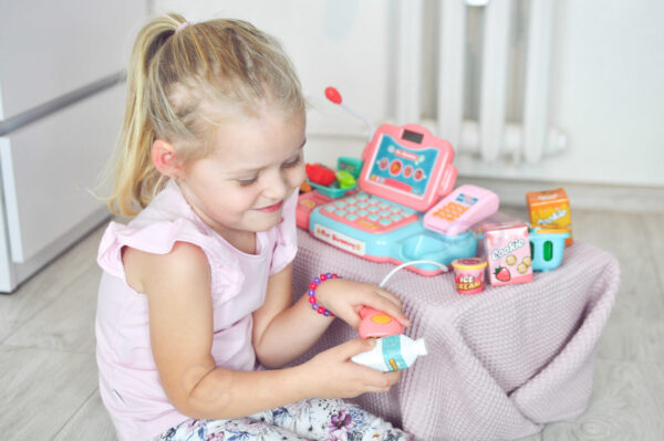 WOOPIE Kasa Sklepowa Dla Dzieci Skaner Waga Mikrofon + 24 Akc. - 012