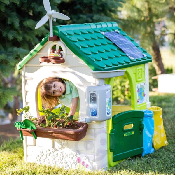 FEBER Domek ogrodowy Eco Karmnik Segregacja Odpadów Imitacja Panelu Słonecznego - 012