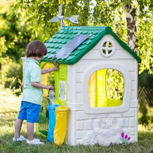 FEBER Domek ogrodowy Eco Karmnik Segregacja Odpadów Imitacja Panelu Słonecznego - 013