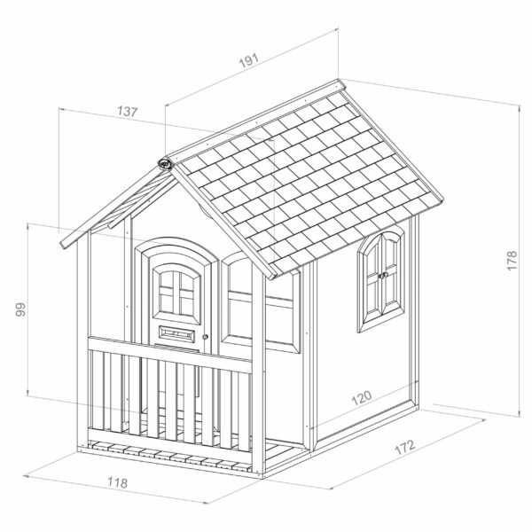 AXI Drewniany Domek z Oknami Alex Playhouse 178 cm - 016