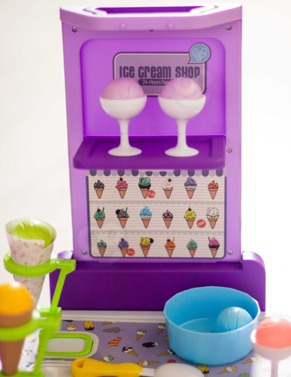 Lodziarnia sklepik kuchnia 3w1 walizka 62 elementy 3+ - WOOPIE - 007