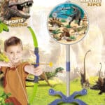Zestaw małego łucznika Dinozaury łuk strzały tarcza 32 el.  WOOPIE - 011