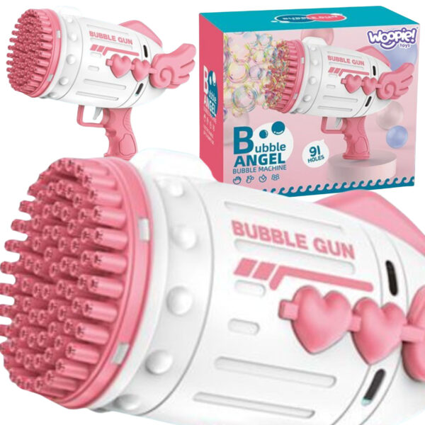 WOOPIE Pistolet do Robienia Baniek Mydlanych 91 Otworów Różowy - 001