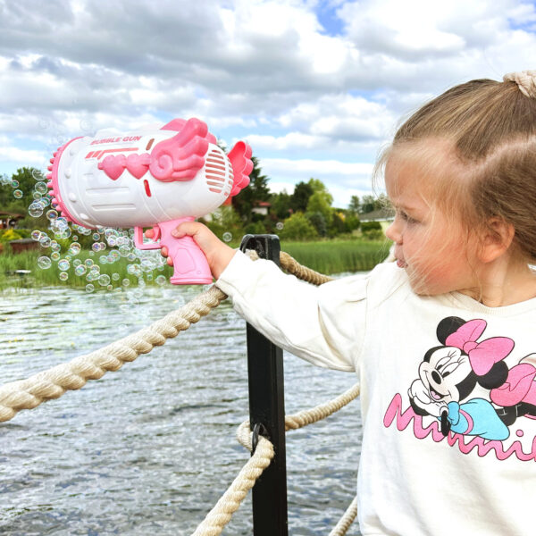 WOOPIE Pistolet do Robienia Baniek Mydlanych 91 Otworów Różowy - 006