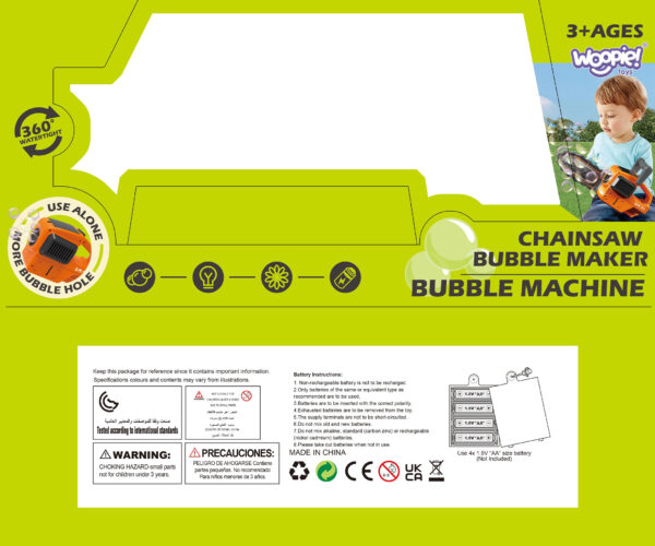 WOOPIE Piła Łańcuchowa - Pistolet do Robienia Baniek Mydlanych - 009