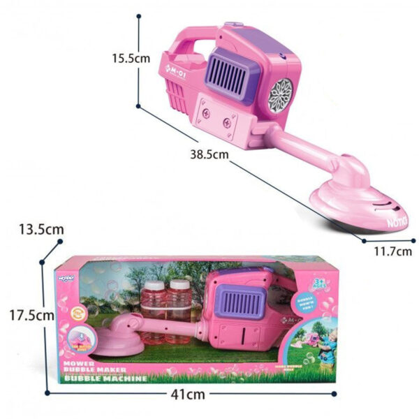 WOOPIE Kosiarka Ręczna Maszyna do Robienia Baniek Mydlanych Różowa - 004