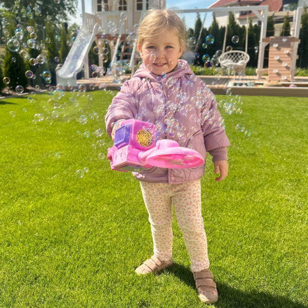 WOOPIE Kosiarka Ręczna Maszyna do Robienia Baniek Mydlanych Niebieska - 003