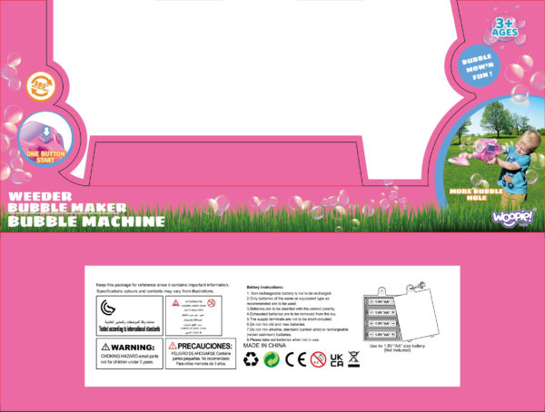 WOOPIE Kosiarka Ręczna Maszyna do Robienia Baniek Mydlanych Niebieska - 006