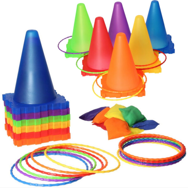 WOOPIE Zestaw Gra Ogrodowa 3w1 Rzut do Celu Pachołki Obręcze Woreczki 30 el. - 008