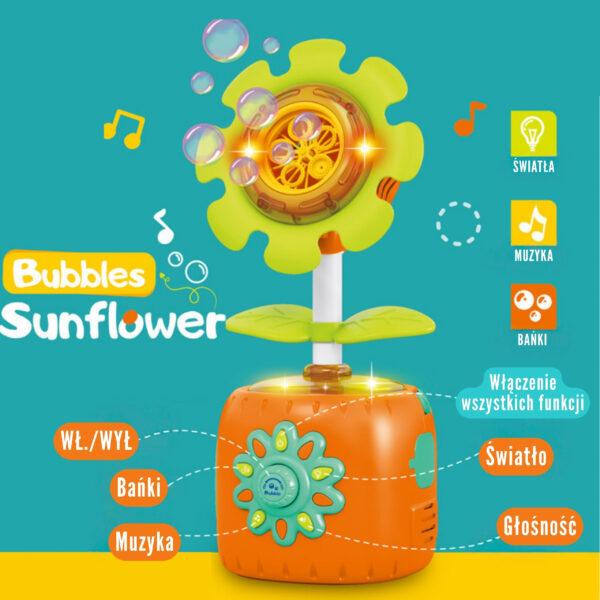 WOOPIE Interaktywny Słonecznik Maszyna do Baniek Mydlanych - 006
