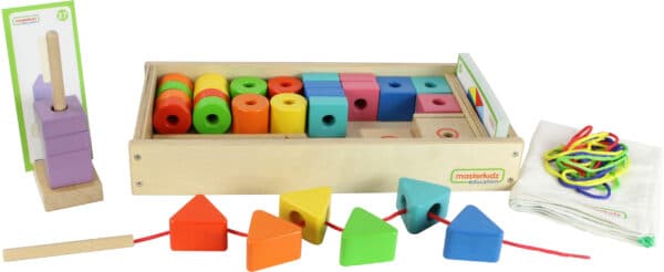 Drewniana Przeplatanka Sznurowanka XL Masterkidz – Tablica Montessori - 004