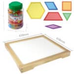 MASTERKIDZ Panel Skrzynia LED Sensoryczna + Klocki Montessori Mozaika 140 el. - 003