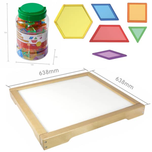 MASTERKIDZ Panel Skrzynia LED Sensoryczna + Klocki Montessori Mozaika 140 el. - 003