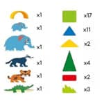 WOOPIE Klocki Magnetyczne Konstrukcyjne 3D Zestaw Edukacyjny Zwierzęta Dżungli 45el. - 005