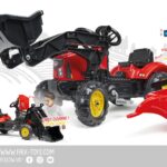 FALK Traktorek Supercharger Czerwony Otwierana Maska z Przyczepką + Łyżka Od 2 Lat - 004