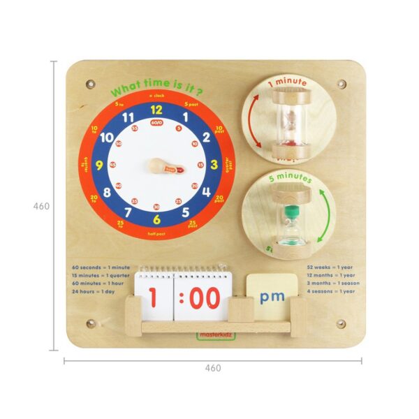 Edukacyjny Zegar Ścienny Masterkidz – Drewniany Panel Sensoryczny Flex STEM - 007