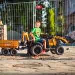 FALK Traktor Case IH Backhoe Pomarańczowy z Przyczepką Ruchoma Łyżka od 3-7 Lat - 002