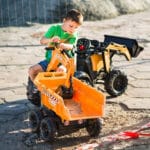 FALK Traktor Case IH Backhoe Pomarańczowy z Przyczepką Ruchoma Łyżka od 3-7 Lat - 003