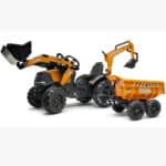 FALK Traktor Case IH Backhoe Pomarańczowy z Przyczepką Ruchoma Łyżka od 3-7 Lat - 008