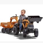 FALK Traktor Case IH Backhoe Pomarańczowy z Przyczepką Ruchoma Łyżka od 3-7 Lat - 009