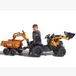 FALK Traktor Case IH Backhoe Pomarańczowy z Przyczepką Ruchoma Łyżka od 3-7 Lat - 011