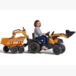 FALK Traktor Case IH Backhoe Pomarańczowy z Przyczepką Ruchoma Łyżka od 3-7 Lat - 013