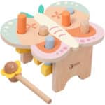 CLASSIC WORLD Wbijak Pastelowy Motylek Montessori z Młoteczkiem 8el. - 001