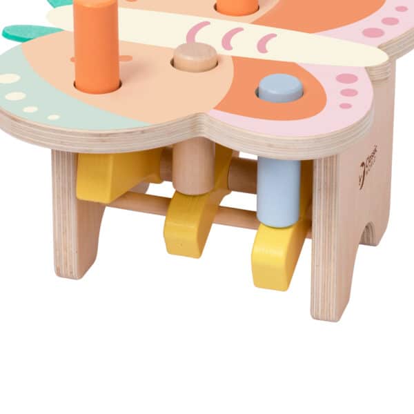 CLASSIC WORLD Wbijak Pastelowy Motylek Montessori z Młoteczkiem 8el. - 004