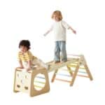 CLASSIC WORLD Drewniany Zestaw Wspinaczkowy Trójkąt Montessori 5w1 - Plac Zabaw Siłownia Indoor dla Dzieci - 001