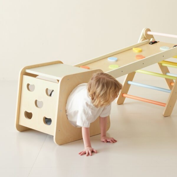 CLASSIC WORLD Drewniany Zestaw Wspinaczkowy Trójkąt Montessori 5w1 - Plac Zabaw Siłownia Indoor dla Dzieci - 004