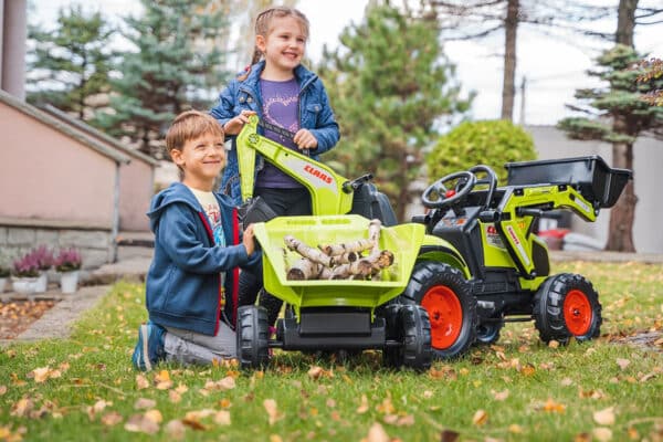 FALK Traktor CLAAS na Pedały z Przyczepą, Łyżką i Spychaczem od 3 Lat - 004