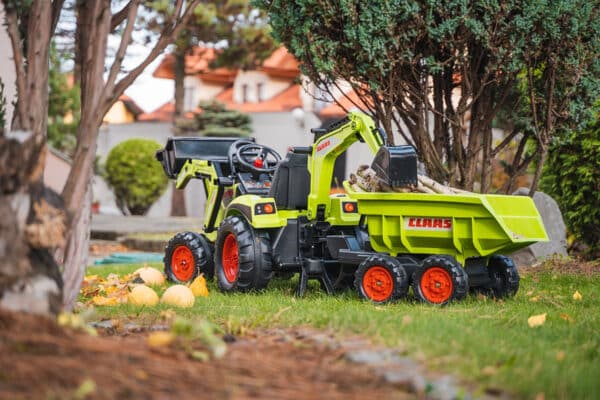 FALK Traktor CLAAS na Pedały z Przyczepą, Łyżką i Spychaczem od 3 Lat - 006