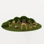 CLASSIC WORLD EDU Drewniana Brama Ogrodowa Pergola Kwietnik - 002
