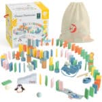 Drewniany Tor Domino z Przeszkodami Classic World – Klocki Kinetyczne Montessori - 001