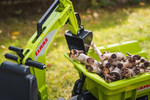 FALK Traktor CLAAS na Pedały z Przyczepą, Łyżką i Spychaczem od 3 Lat - 009