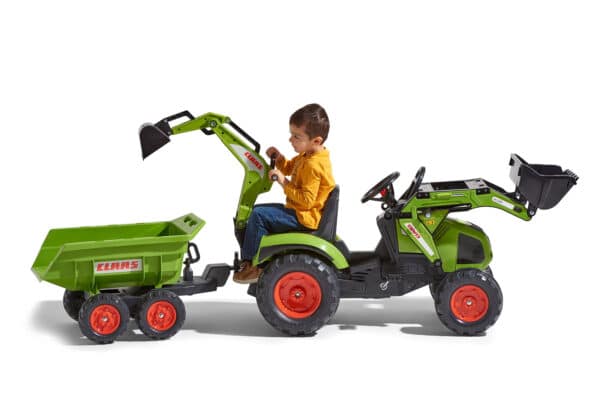 FALK Traktor CLAAS na Pedały z Przyczepą, Łyżką i Spychaczem od 3 Lat - 011