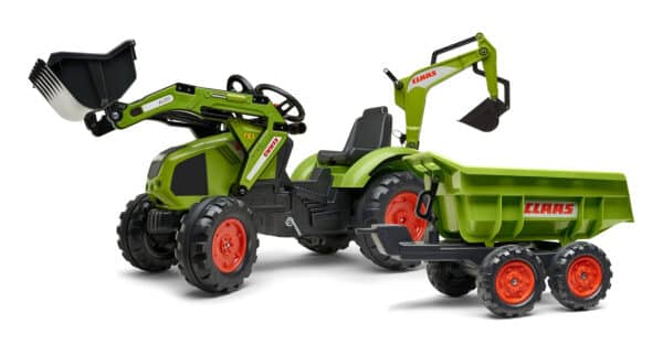 FALK Traktor CLAAS na Pedały z Przyczepą, Łyżką i Spychaczem od 3 Lat - 014
