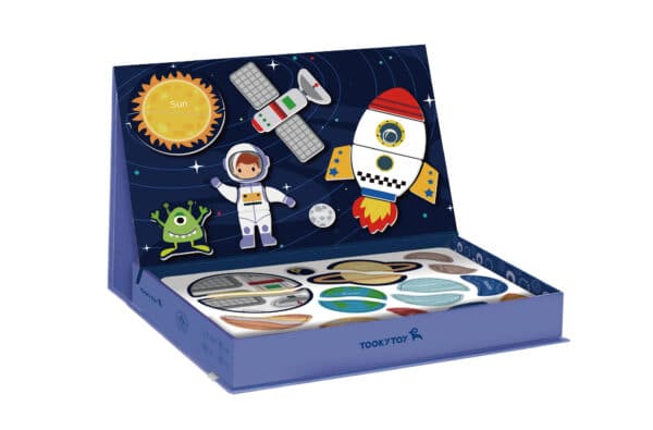 TOOKY TOY Układanka Magnetyczna Puzzle Montessori Pudełko Edukacyjne Kosmos 72 el. - 006
