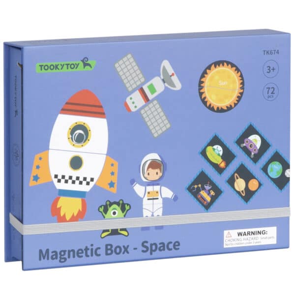 TOOKY TOY Układanka Magnetyczna Puzzle Montessori Pudełko Edukacyjne Kosmos 72 el. - 008
