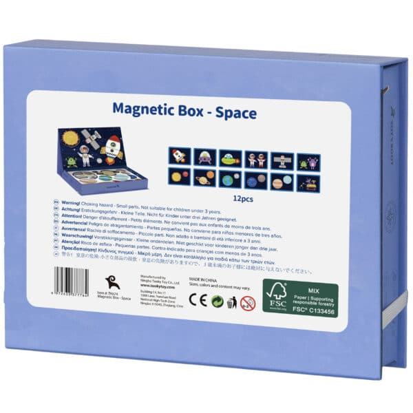 TOOKY TOY Układanka Magnetyczna Puzzle Montessori Pudełko Edukacyjne Kosmos 72 el. - 009