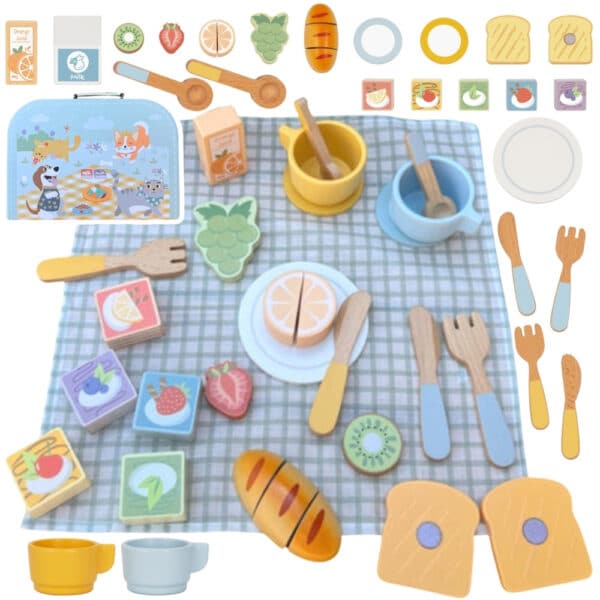 TOOKY TOY Zestaw Piknikowy Jedzenie Do Krojenia Na Rzepy Zestaw Śniadaniowy - 010