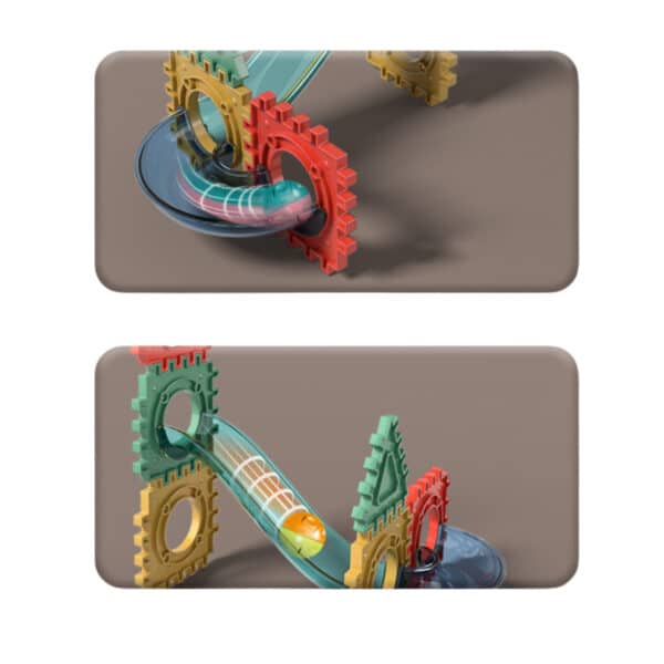 WOOPIE Klocki Konstrukcyjne 3D Zestaw Edukacyjny Tor Kulkowy 128el. - 003