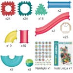 WOOPIE Klocki Konstrukcyjne 3D Zestaw Edukacyjny Tor Kulkowy 128el. - 004