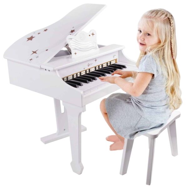 CLASSIC WORLD Duże Pianino Fortepian dla Dzieci z Krzesełkiem i Książeczką do Nauki - 001 CLASSIC WORLD Duże Pianino Fortepian dla Dzieci z Krzesełkiem i Książeczką do Nauki - 001