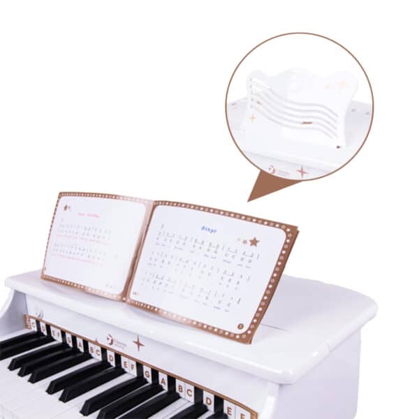 CLASSIC WORLD Duże Pianino Fortepian dla Dzieci z Krzesełkiem i Książeczką do Nauki - 003