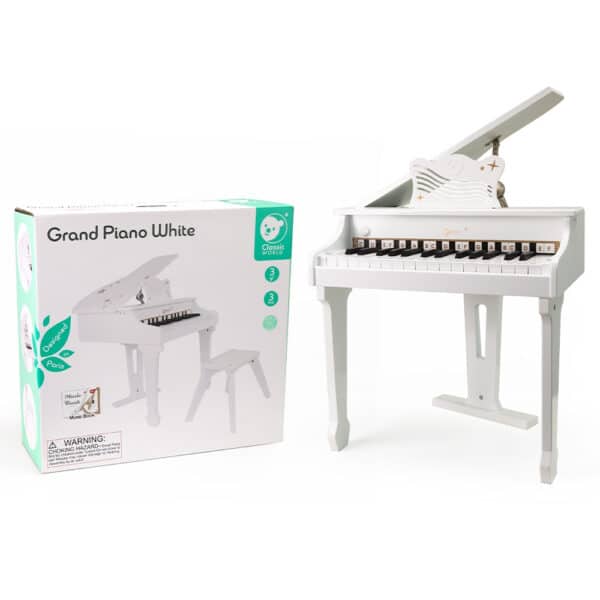 CLASSIC WORLD Duże Pianino Fortepian dla Dzieci z Krzesełkiem i Książeczką do Nauki - 005