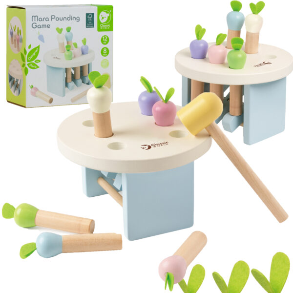 export CLASSIC WORLD Drewniana Zabawka Uderz Marchewkę z Młotkiem 8 el.