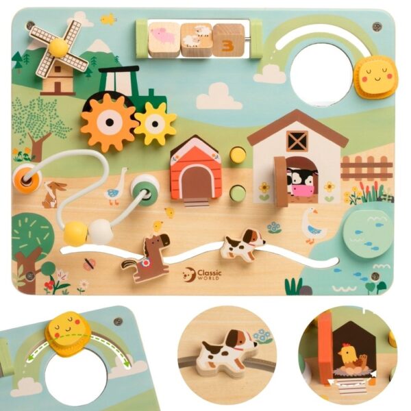export CLASSIC WORLD Drewniana Tablica Manipulacyjna Aktywności Farma