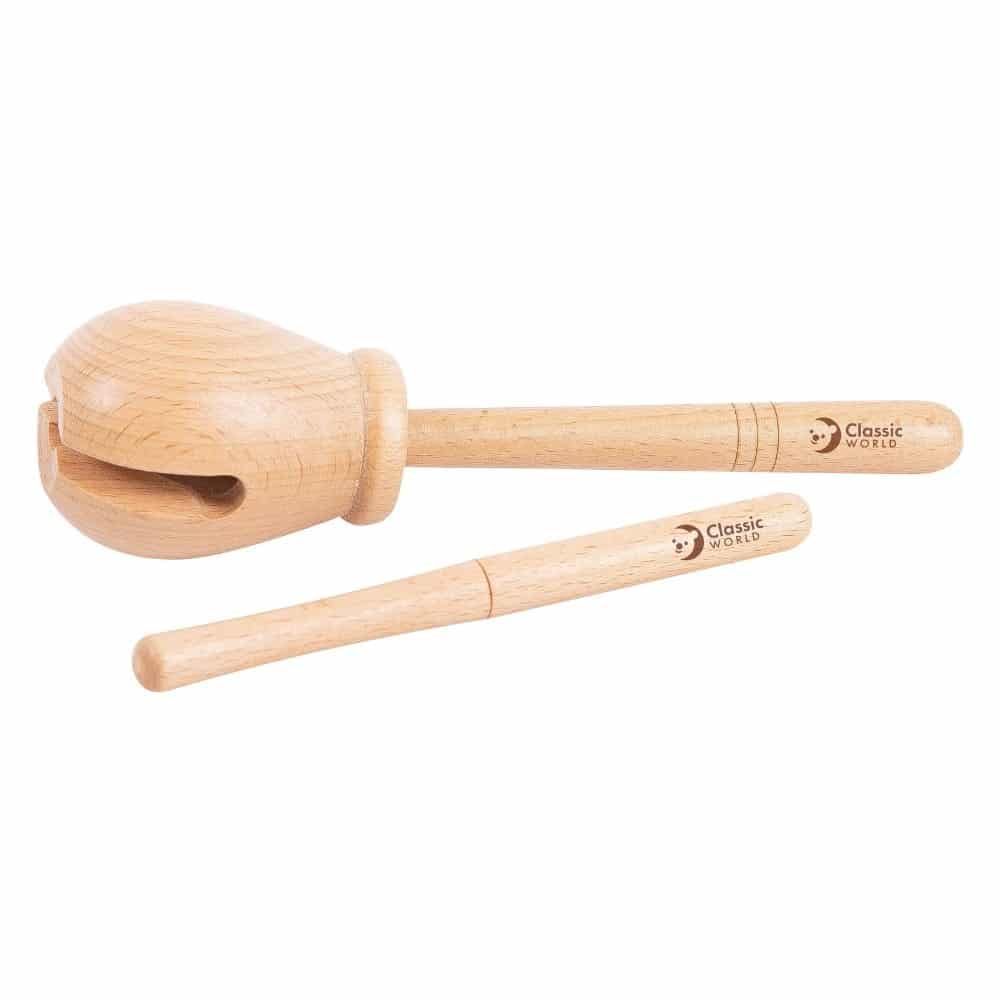 CLASSIC WORLD EDU Drewniany Instrument Muzyczny Woodblock Rytmiczny 2 el. - 001