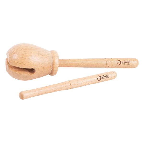 CLASSIC WORLD EDU Drewniany Instrument Muzyczny Woodblock Rytmiczny 2 el. - 002